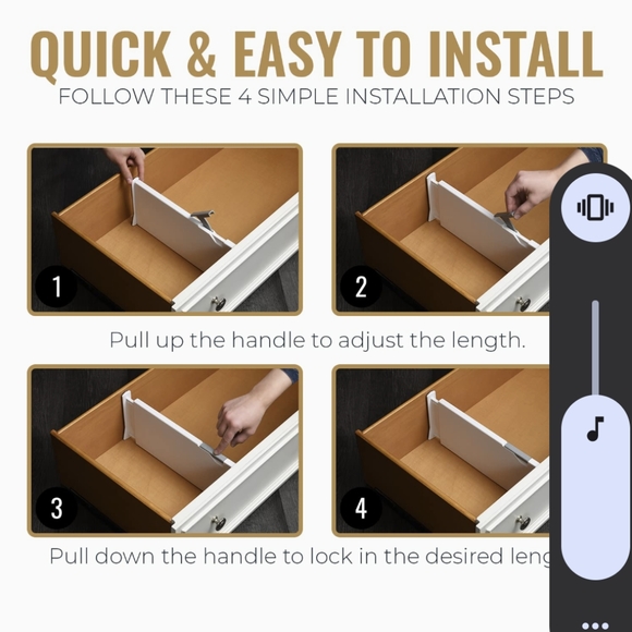 RAPTUROUS Storage & Organization Rapturous 4 Pack Adjustable Drawer